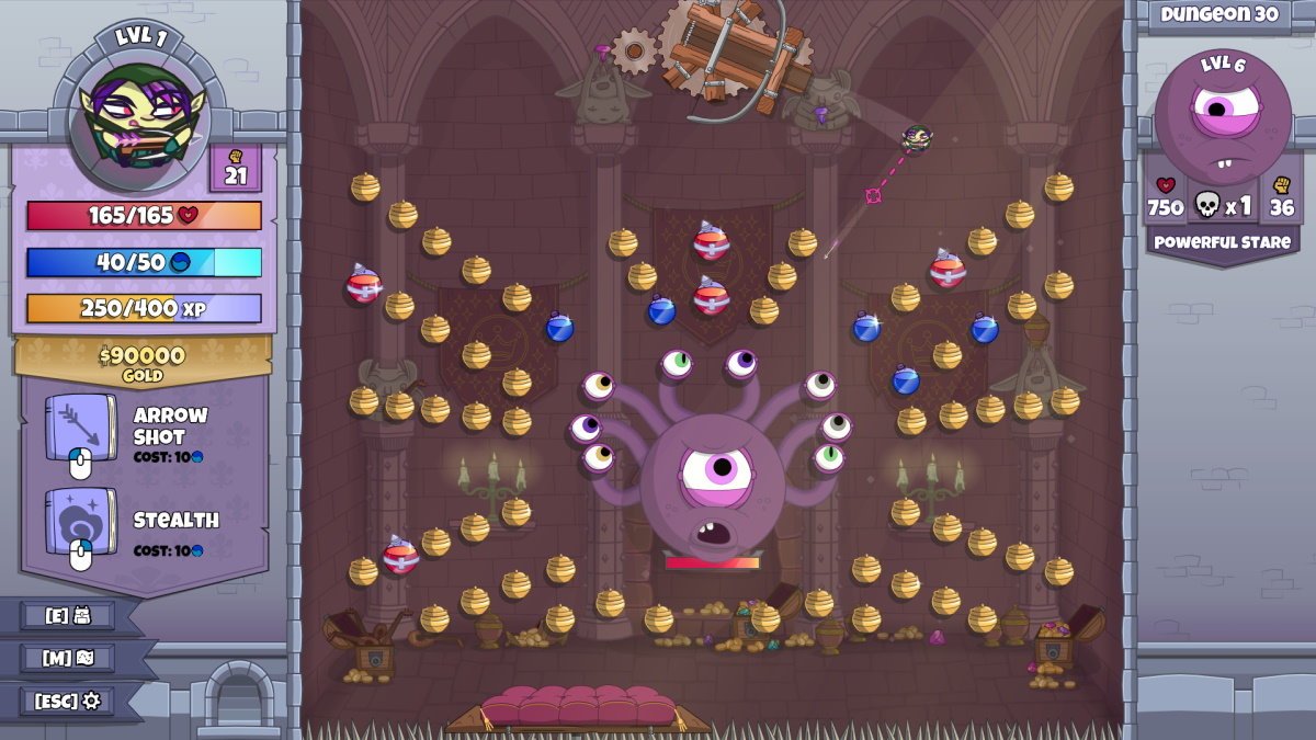 Screenshot of Boss combat in Roundguard