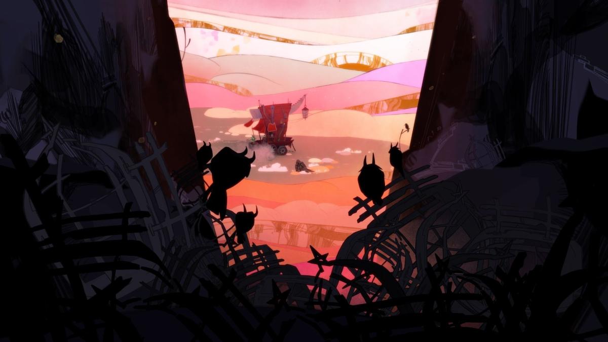 Screenshot from the opening scene of 'Pyre'