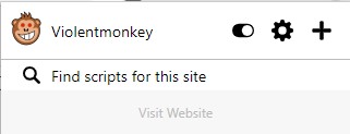 Violent Monkey's extension menu.